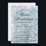 Invitation Sweet sixteen Blue Winter Wonderland Snowflake<br><div class="desc">Cet élégant design Winter Wonderland bleu clair est un choix sophistiqué pour la fête du Sweet sixteen de votre fille. Un château princesse est entouré de flocons de neige dans l'arrière - plan à peine là. Regardez à l'arrière de l'invitation Sweet 16 pour une meilleure vue sur le château. Tout...</div>