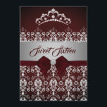 Invitation Sweet sixteen Bourgogne étincelle Diamond Tiara Bo<br><div class="desc">Invitations plus élégantes de Quinceanera dans le Little Bayleigh Store!</div>
