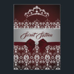 Invitation Sweet sixteen Bourgogne étincelle Diamond Tiara Bo<br><div class="desc">Invitations plus élégantes de Quinceanera dans le Little Bayleigh Store!</div>