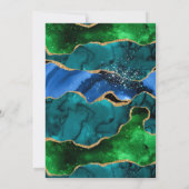 Invitation Sweet sixteen d'Agate Peacock bleu et vert (Dos)