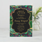 Invitation Sweet sixteen d'Agate Safari vert (Debout devant)