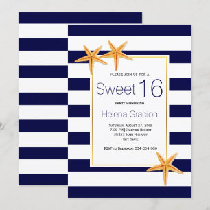 Invitation Sweet sixteen d'anniversaire de la plage de Starfi