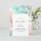 Invitation Sweet sixteen d'aquarelle d'été Abstrait (Debout devant)