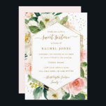 Invitation Sweet sixteen d'aquarelle florale dorée moderne<br><div class="desc">Sweet sixteen floral plus moderne Invitations dans le Little Bayleigh Store!</div>