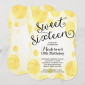 Invitation Sweet sixteen d'aquarelle moderne fête d'anniversa (Devant / Derrière)