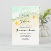 Invitation Sweet sixteen d'aquarelle tropicale Ocean Beach (Debout devant)