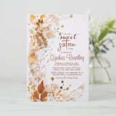 Invitation Sweet sixteen d'automne simple fête d'anniversaire (Debout devant)