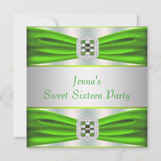 Invitation Sweet sixteen de diamants verts de chau (Devant)