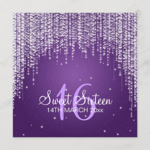 Invitation Sweet sixteen de fête de nuit