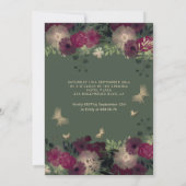 Invitation Sweet sixteen de jardin fleuri aux papillons (Dos)