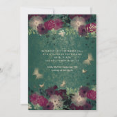 Invitation Sweet sixteen de jardin fleuri papillon vert (Dos)