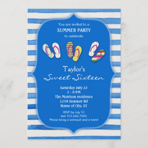 Invitation Sweet sixteen de l'été à l'inversion