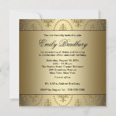 Invitation Sweet sixteen de lustre d'or (Dos)