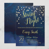 Invitation Sweet sixteen de nuit étoilé (Devant / Derrière)