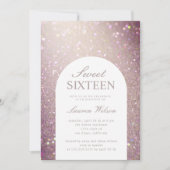 Invitation sweet sixteen de parties scintillant en cuivre iri (Devant)