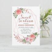 Invitation Sweet sixteen de Parties scintillant géométrique r (Debout devant)