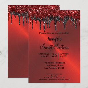 Invitation Sweet sixteen de parties scintillant métallique ro