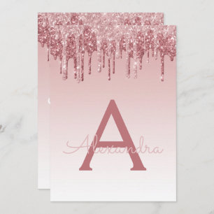 Invitation Sweet sixteen de Parties scintillant Rose Gold Spa