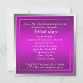 Invitation Sweet sixteen de perles violettes et ar (Dos)