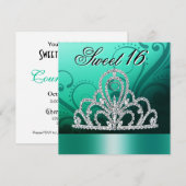 Invitation Sweet sixteen de Tiara (aqua) (Devant / Derrière)