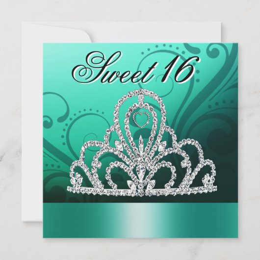 Invitation Sweet sixteen de Tiara (aqua) (Devant)