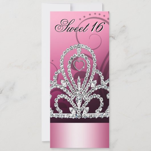 Invitation Sweet sixteen de Tiara (rose) (Devant)
