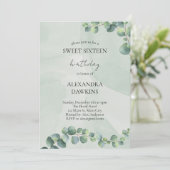 Invitation Sweet sixteen de verdure fête d'anniversaire (Debout devant)