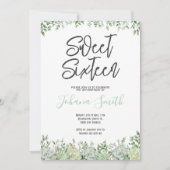 Invitation Sweet sixteen de verdure Succulent Anniversaire (Devant)