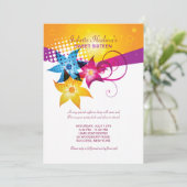 Invitation Sweet sixteen des fleurs d'anniversaire (Debout devant)