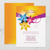 Invitation Sweet sixteen des fleurs d'anniversaire (Devant / Derrière)