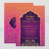 Invitation Sweet sixteen des nuits de Bollywood (Devant / Derrière)