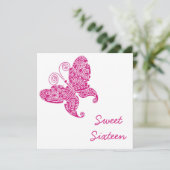Invitation Sweet sixteen des papillons (Debout devant)