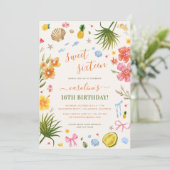 Invitation Sweet sixteen d'été tropical 16e fête d'anniversai (Debout devant)