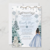 Invitation Sweet sixteen d'hiver Silver Light Flèches de neig (Devant)