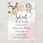 Invitation Sweet sixteen d'or rose rose rousse rustique<br><div class="desc">Sweet sixteen d'or rose rose rousse rustique 16ème invitation,  Contactez-moi pour les articles correspondants ou pour la personnalisation,  Roses blush ©</div>