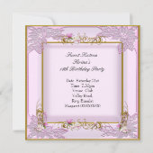 Invitation Sweet sixteen Doux 16 Joli rose blanc (Dos)