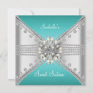Invitation Sweet sixteen doux 16 papillon bleu Turquoise arge