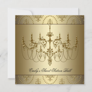 Invitation Sweet sixteen du chandelier d'or
