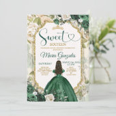 Invitation Sweet sixteen Emerald Green & Gold (Debout devant)