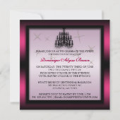 Invitation Sweet sixteen étincelant (Dos)