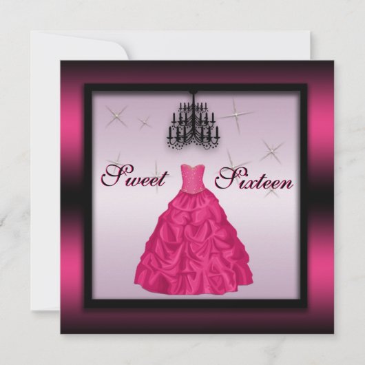 Invitation Sweet sixteen étincelant (Devant)