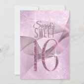 Invitation Sweet sixteen  étincelant ID652 rose orchidée (Devant)