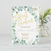 Invitation Sweet sixteen Eucalyptus Gold Anniversaire Invitat (Debout devant)