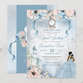 Invitation Sweet sixteen Fairy Tale Princess Cinderella Thème (Devant / Derrière)