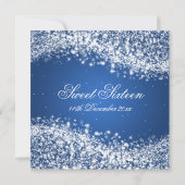 Invitation Sweet sixteen fête d'anniversaire Sparkling Wave B (Dos)