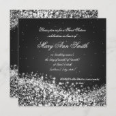 Invitation Sweet sixteen fête d'anniversaire Sparkling Wave B (Devant / Derrière)