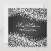 Invitation Sweet sixteen fête d'anniversaire Sparkling Wave B (Dos)