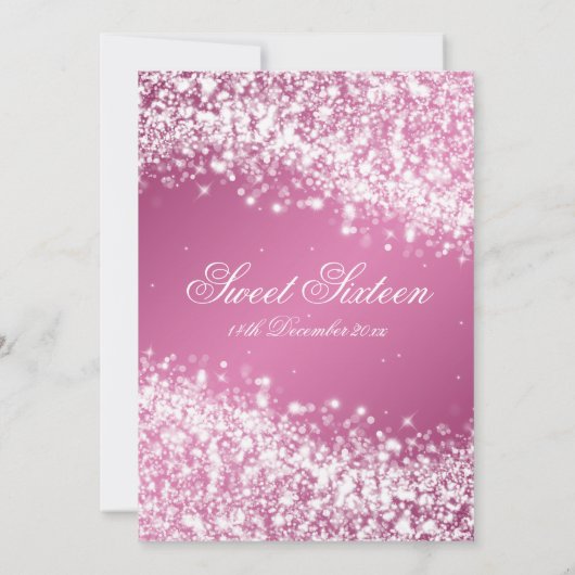Invitation Sweet sixteen fête d'anniversaire Sparkling Wave P (Dos)
