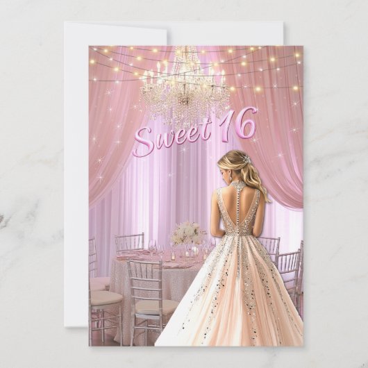 Invitation Sweet sixteen Fête Éclairage (Devant)