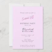 Invitation Sweet sixteen Fête Éclairage (Dos)